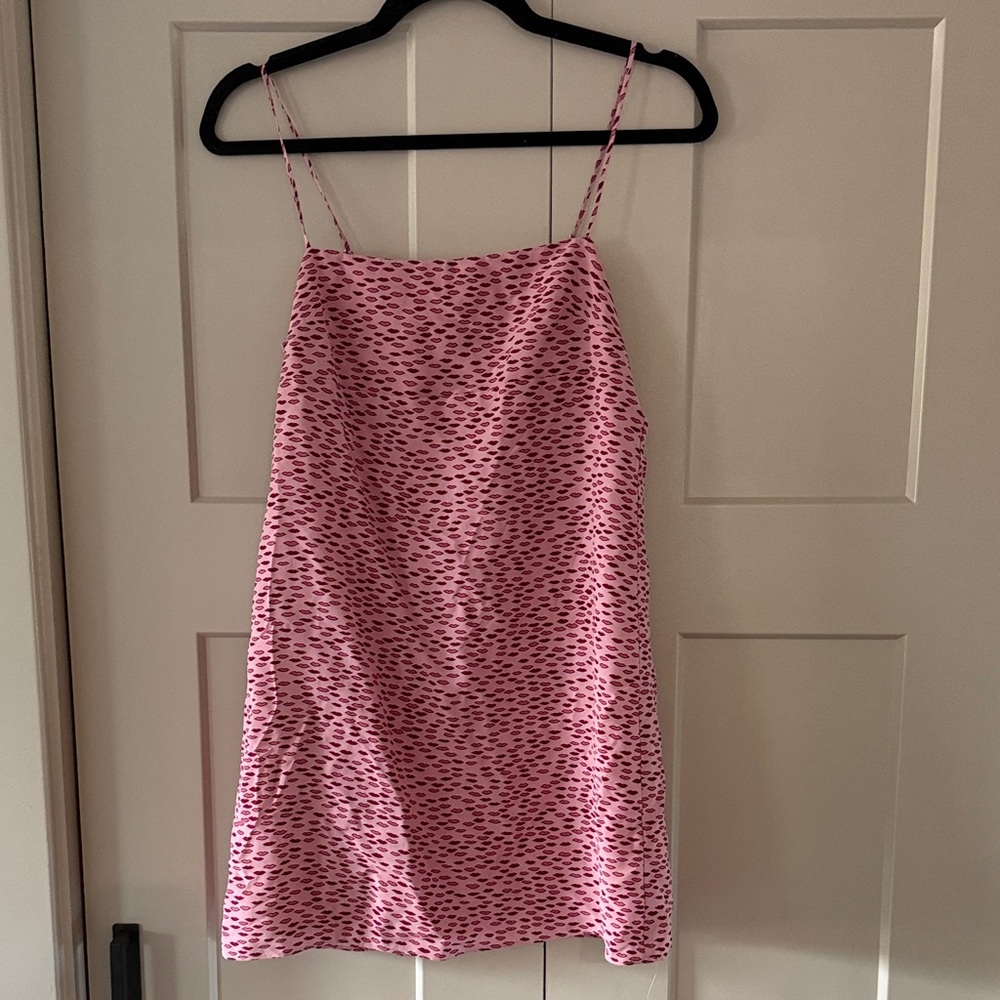 Reformation Zephyra Pink Dress with Heart Pattern